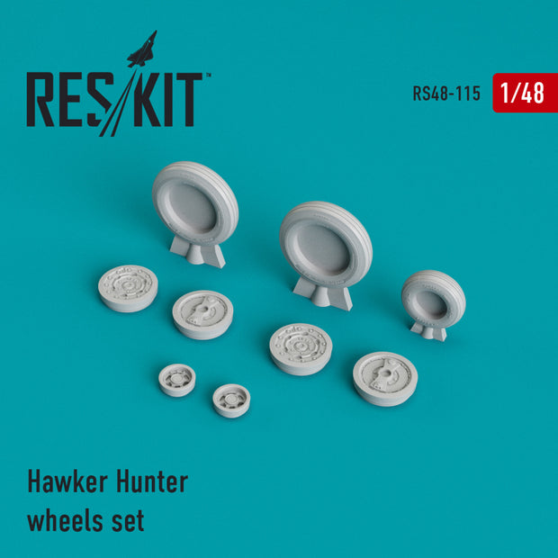 Hawker Hunter Wheels set Scale 1:48 ResKit RS48-0115 for Aircraft Model Kit
