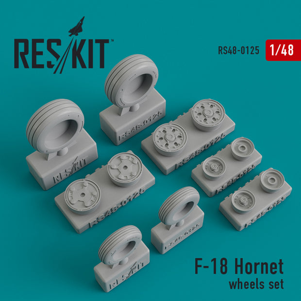 F/A-18 Hornet Wheels set Scale 1:48 ResKit RS48-0125 for Aircraft Model Kit