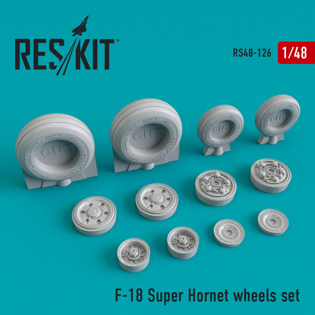 F/A-18 Super Hornet Wheels set Scale 1:48 ResKit RS48-0126 for Aircraft Model Kit