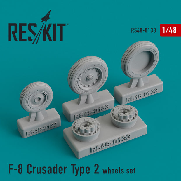 Vought F-8 Crusader type 2 Wheels set Scale 1:48 ResKit RS48-0133 for Aircraft Model Kit