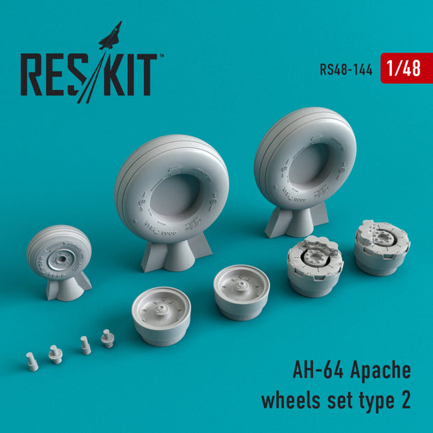AH-64 Apache type 2 Wheels set Scale 1:48 ResKit RS48-0144 for Helicopters Model Kit