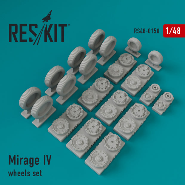 Dassault Mirage IV Wheels set Scale 1:48 ResKit RS48-0150 for Aircraft Model Kit