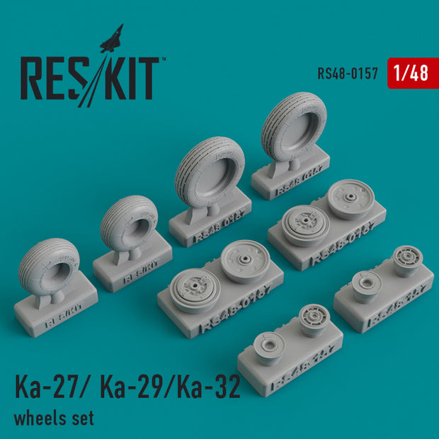 Kamov Ka-27/Ka-29/Ka-32 Wheels set Scale 1:48 ResKit RS48-0157 for Helicopters Model Kit