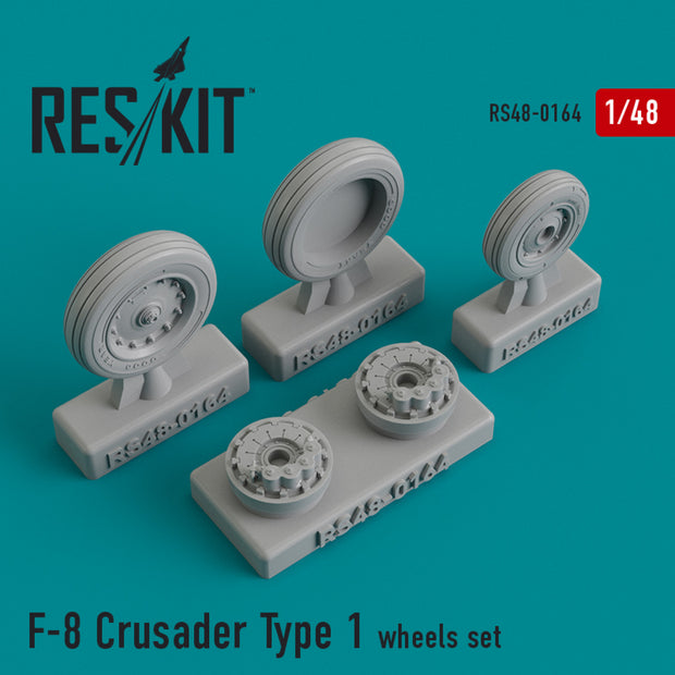 Vought F-8 Crusader type 1 Wheels set Scale 1:48 ResKit RS48-0164 for Aircraft Model Kit
