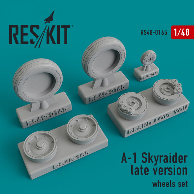 Douglas A-1 Skyraider (late version) Wheels set Scale 1:48 ResKit RS48-0165 for Aircraft Model Kit