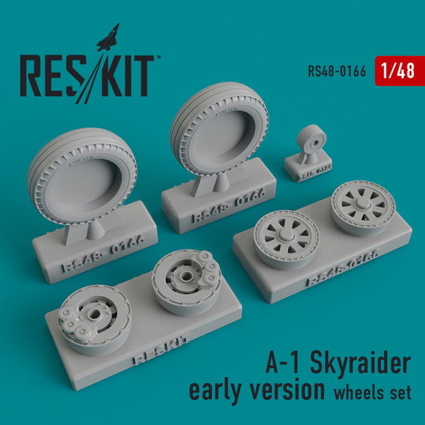Douglas A-1 Skyraider (early version) Wheels set Scale 1:48 ResKit RS48-0166 for Aircraft Model Kit