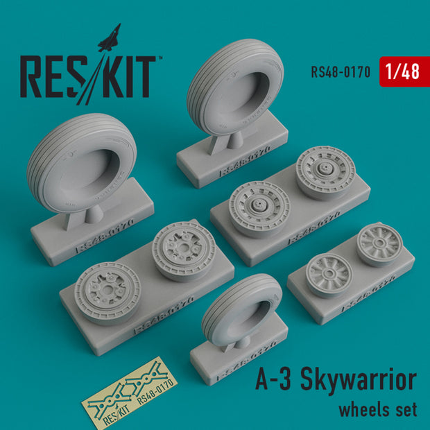 Douglas A-3 Skywarrior Wheels set Scale 1:48 ResKit RS48-0170 for Aircraft Model Kit