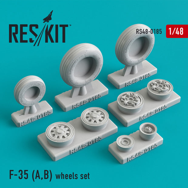 Lockheed Martin F-35 (A,B) Wheels set Scale 1:48 ResKit RS48-0185 for Aircraft Model Kit