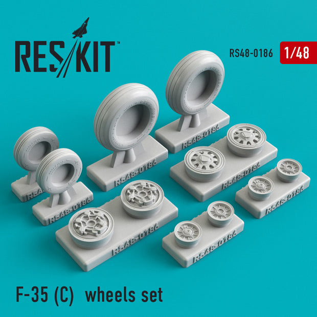 Lockheed Martin F-35C Wheels set Scale 1:48 ResKit RS48-0186 for Aircraft Model Kit