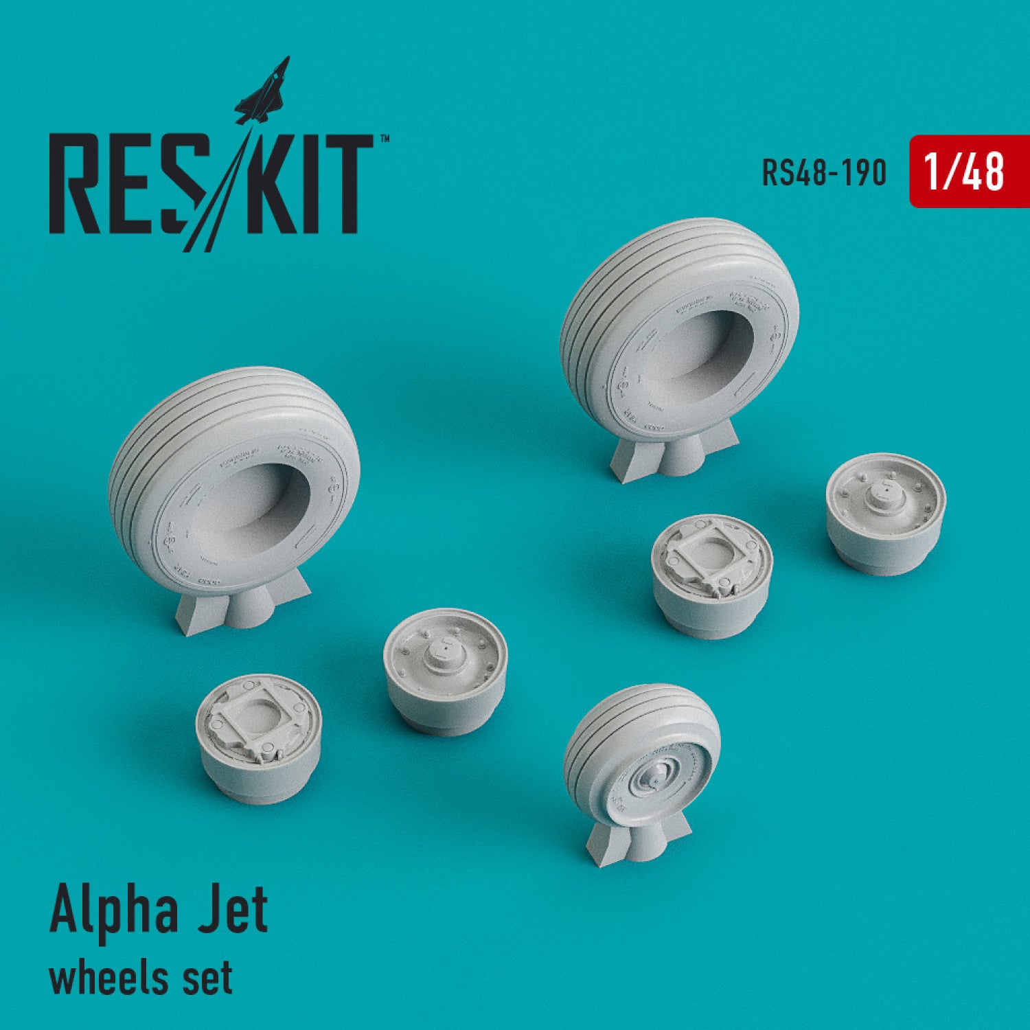 Alpha Jet Wheels set Scale 1:48 ResKit RS48-0190 for Aircraft Model Kit