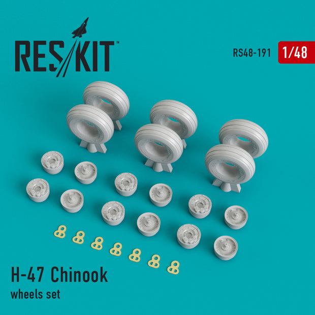 Boeing H-47 Chinook Wheels set Scale 1:48 ResKit RS48-0191 for Helicopters Model Kit