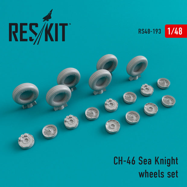 Boeing Vertol CH-46 Sea Knight Wheels set Scale 1:48 ResKit RS48-0193 for Helicopters Model Kit