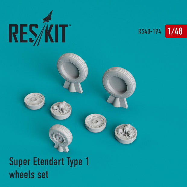 Dassault-Breguet Super Etendard type 1 Wheels set Scale 1:48 ResKit RS48-0194 for Aircraft Model Kit