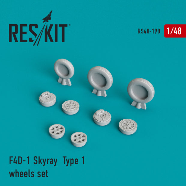 Douglas F4D-1 Skyray type 1 Wheels set Scale 1:48 ResKit RS48-0198 for Aircraft Model Kit