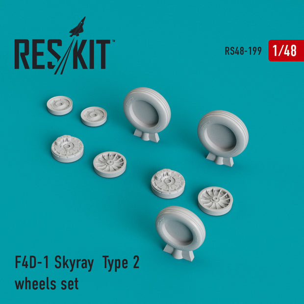 Douglas F4D-1 Skyray type 2 Wheels set Scale 1:48 ResKit RS48-0199 for Aircraft Model Kit
