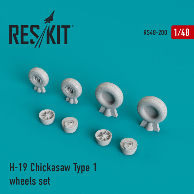Sikorsky H-19 Chickasaw type 1 Wheels set Scale 1:48 ResKit RS48-0200 for Helicopters Model Kit