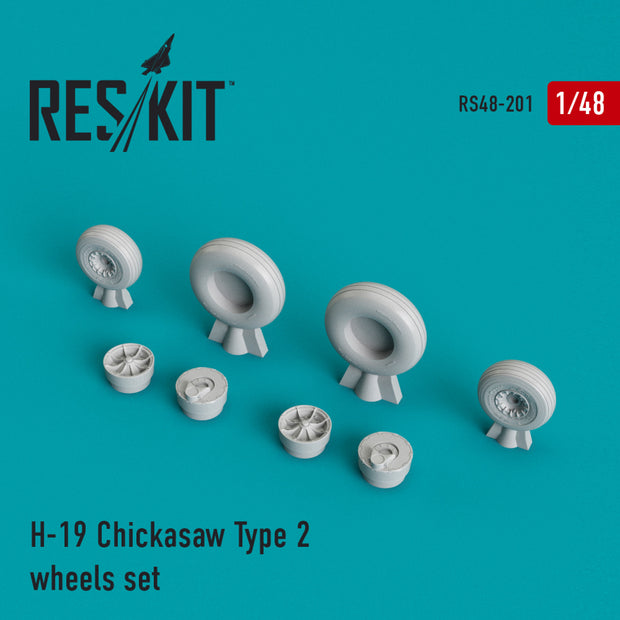 Sikorsky H-19 Chickasaw type 2 Wheels set Scale 1:48 ResKit RS48-0201 for Helicopters Model Kit