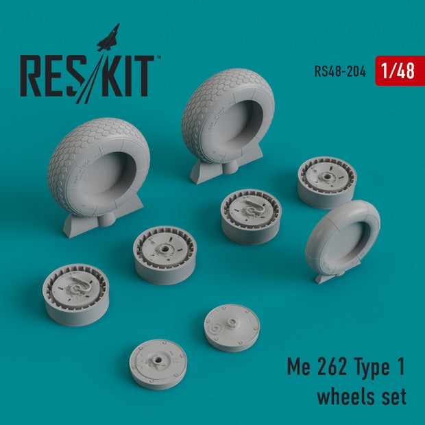 Messerschmitt Me.262 type 1 Wheels set Scale 1:48 ResKit RS48-0204 for Aircraft Model Kit