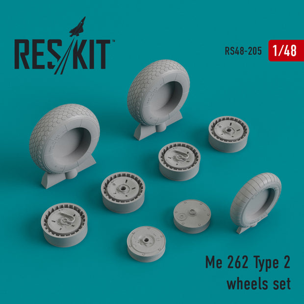 Messerschmitt Me.262 type 2 Wheels set Scale 1:48 ResKit RS48-0205 for Aircraft Model Kit