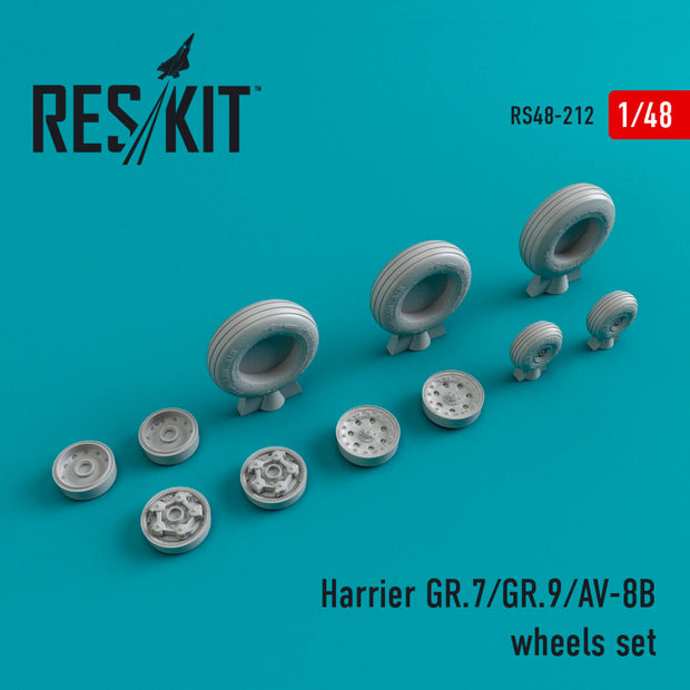 Harrier GR,7/GR,9/AV-8B Wheels set Scale 1:48 ResKit RS48-0212 for Aircraft Model Kit