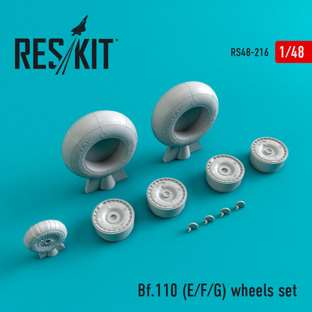 Messerschmitt Bf.110 (E,F,G) Wheels set Scale 1:48 ResKit RS48-0216 for Aircraft Model Kit