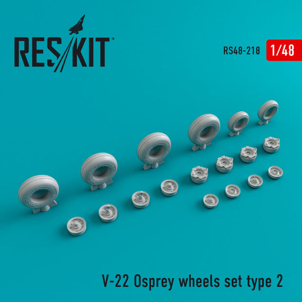 Bell Boeing V-22 Osprey type 2 Wheels set Scale 1:48 ResKit RS48-0218 for Helicopters / Aircraft Model Kit