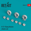 Sikorsky H-21 Flying Banana Wheels set Scale 1:48 ResKit RS48-0219 for Helicopters Model Kit
