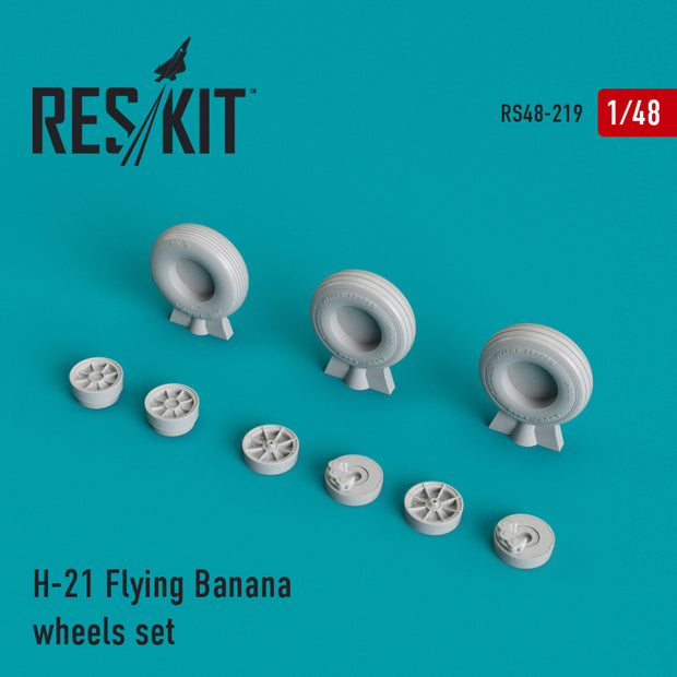 Sikorsky H-21 Flying Banana Wheels set Scale 1:48 ResKit RS48-0219 for Helicopters Model Kit