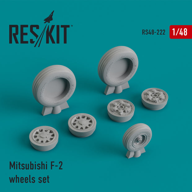 Mitsubishi F-2 Wheels set Scale 1:48 ResKit RS48-0222 for Aircraft Model Kit