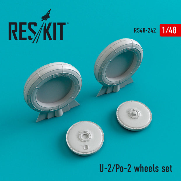 U-2/Po-2 Wheels set Scale 1:48 ResKit RS48-0242 for Aircraft Model Kit