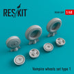 De Havilland DH.115 Vampire Wheels set type 1 Scale 1:48 ResKit RS48-0249 for Aircraft Model Kit