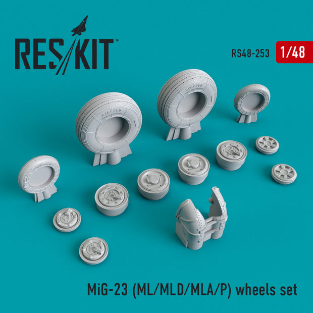 MiG-23 (ML,MLD,MLA,P) Wheels set Scale 1:48 ResKit RS48-0253 for Aircraft Model Kit