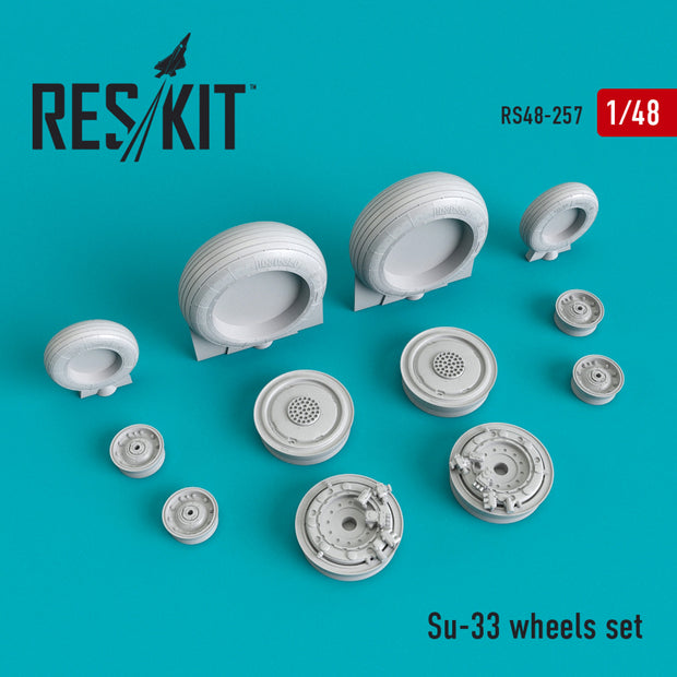 Sukhoi Su-33 Wheels set Scale 1:48 ResKit RS48-0257 for Aircraft Model Kit