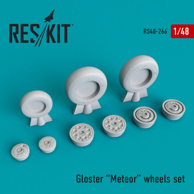 Gloster Meteor Wheels set Scale 1:48 ResKit RS48-0266 for Aircraft Model Kit