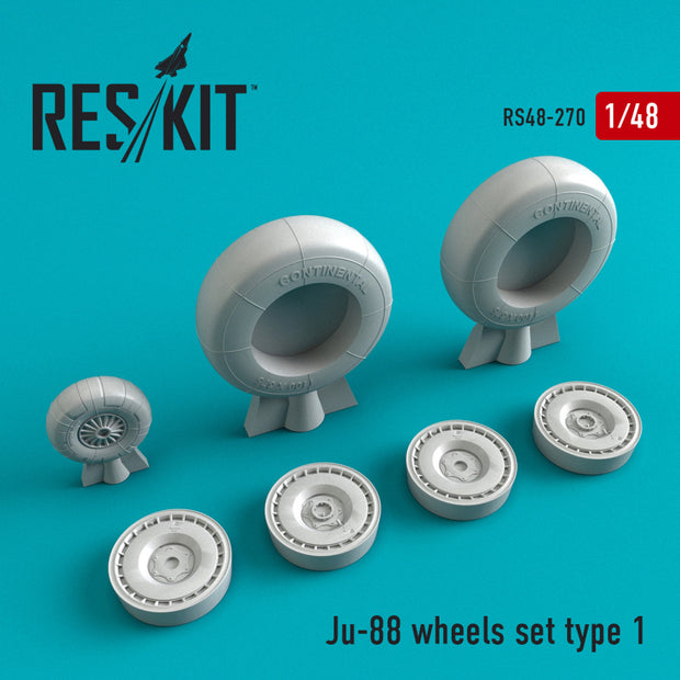 Junkers Ju-88 Wheels set type 1 Scale 1:48 ResKit RS48-0270 for Aircraft Model Kit