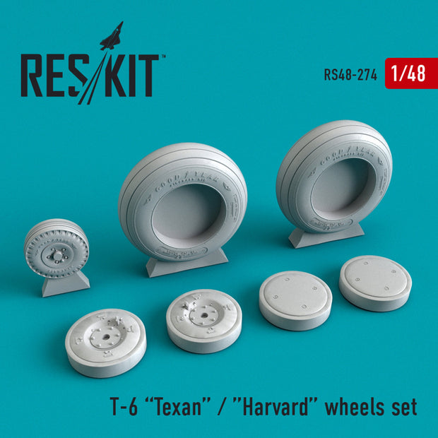 North American T-6 Texan Wheels set Scale 1:48 ResKit RS48-0274 for Aircraft Model Kit