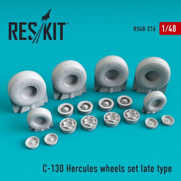 Lockheed C-130 Hercules Wheels set late type (weighted) Scale 1:48 ResKit RS48-0276 for Aircraft Model Kit