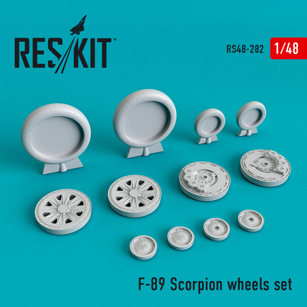 North American F-89 Scorpion Wheels set Scale 1:48 ResKit RS48-0282 for Aircraft Model Kit