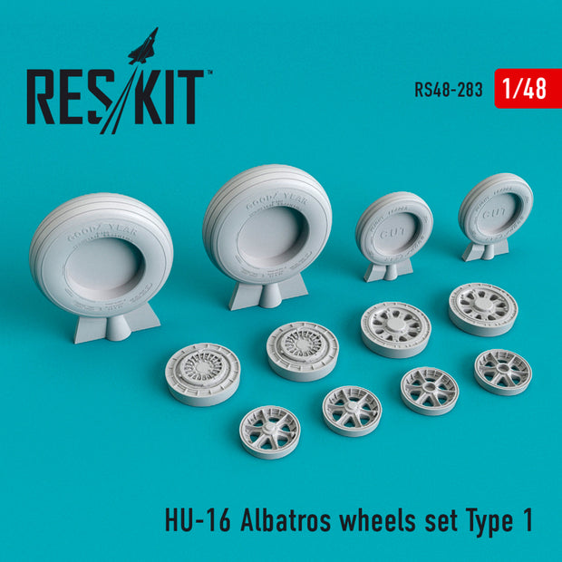 Grumman HU-16 Albatros Wheels set type 1 Scale 1:48 ResKit RS48-0283 for Aircraft Model Kit