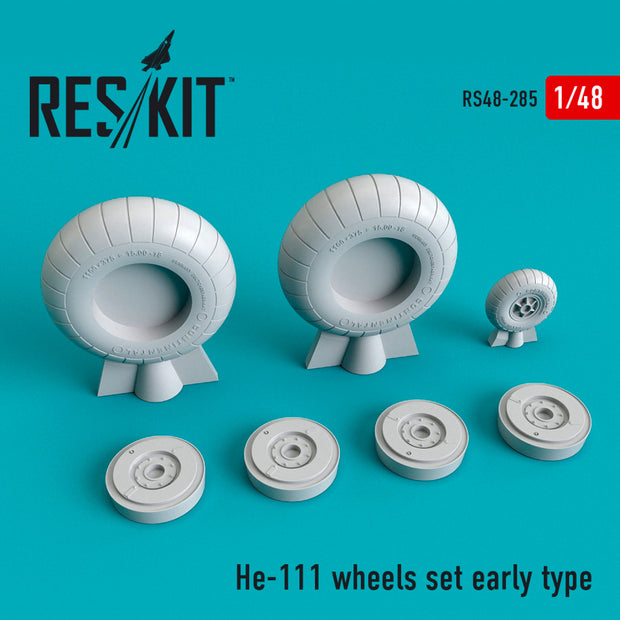 Heinkel He.111 Wheels set early type Scale 1:48 ResKit RS48-0285 for Aircraft Model Kit