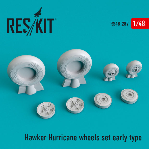 Hawker Hurricane Wheels set early type Scale 1:48 ResKit RS48-0287 for Aircraft Model Kit