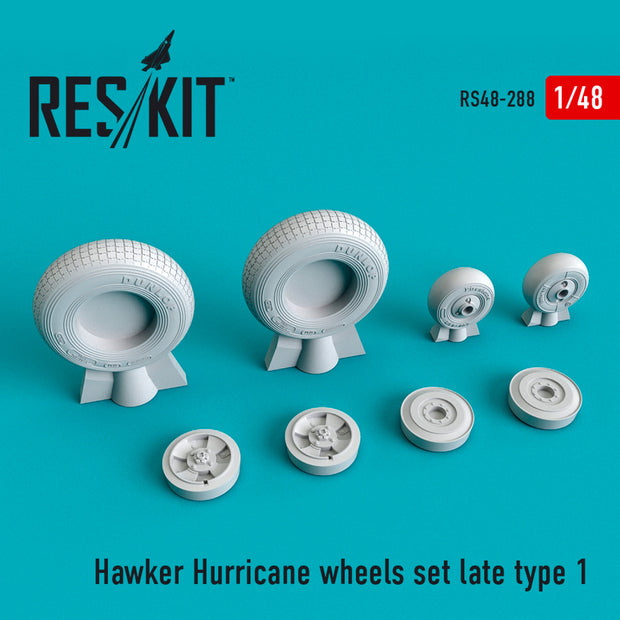 Hawker Hurricane Wheels set late type 1 Scale 1:48 ResKit RS48-0288 for Aircraft Model Kit