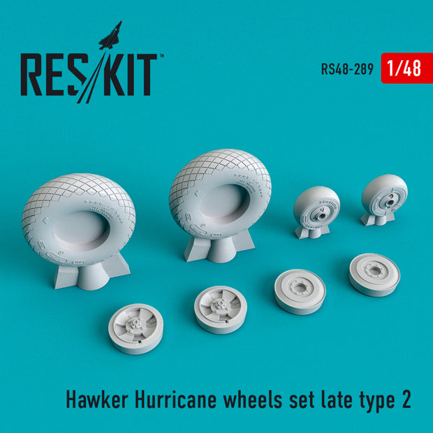 Hawker Hurricane Wheels set late type 2 Scale 1:48 ResKit RS48-0289 for Aircraft Model Kit