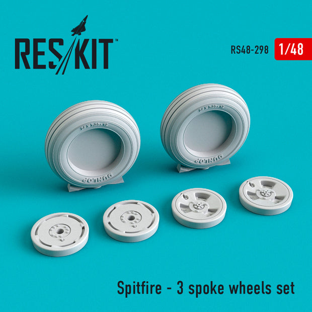 Spitfire (3 spoke) Wheels set Scale 1:48 ResKit RS48-0298 for Aircraft Model Kit