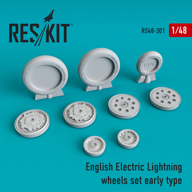 EE Lightning Wheels set early type Scale 1:48 ResKit RS48-0301 for Aircraft Model Kit