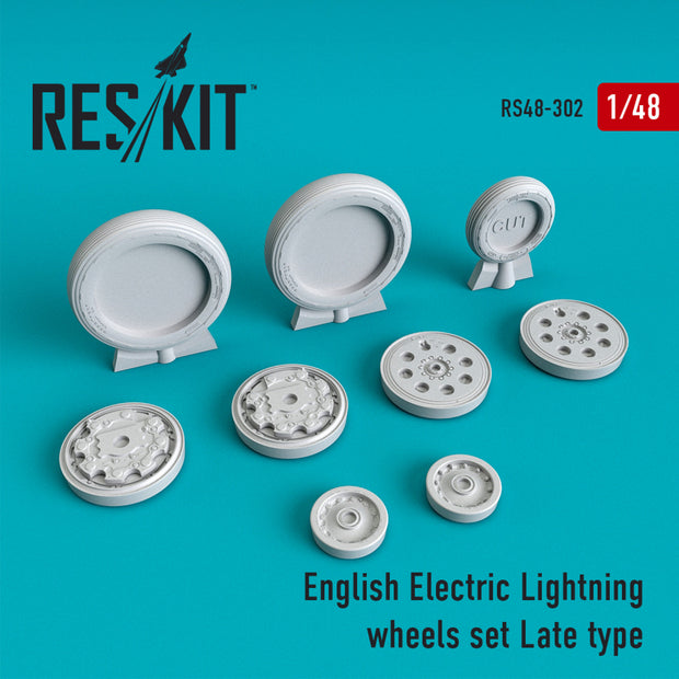 EE Lightning Wheels set late type Scale 1:48 ResKit RS48-0302 for Aircraft Model Kit