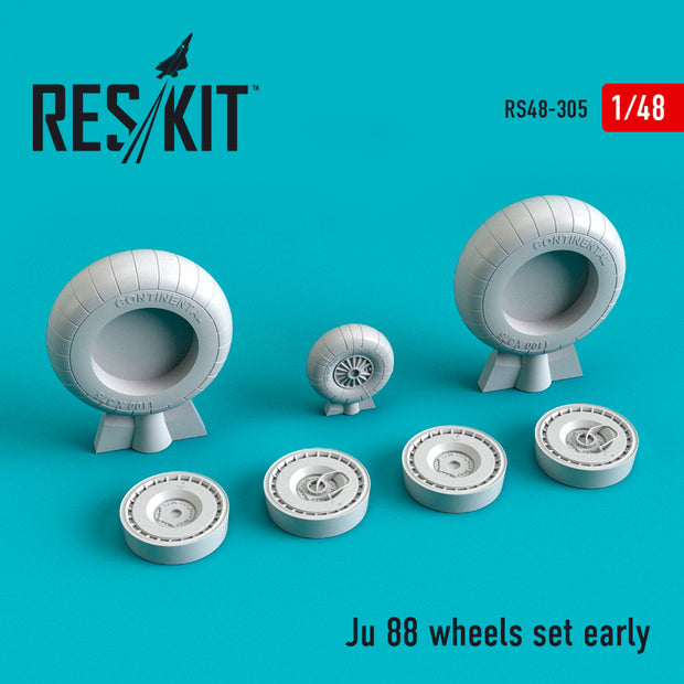 Junkers Ju-88 Wheels set early type Scale 1:48 ResKit RS48-0305 for Aircraft Model Kit