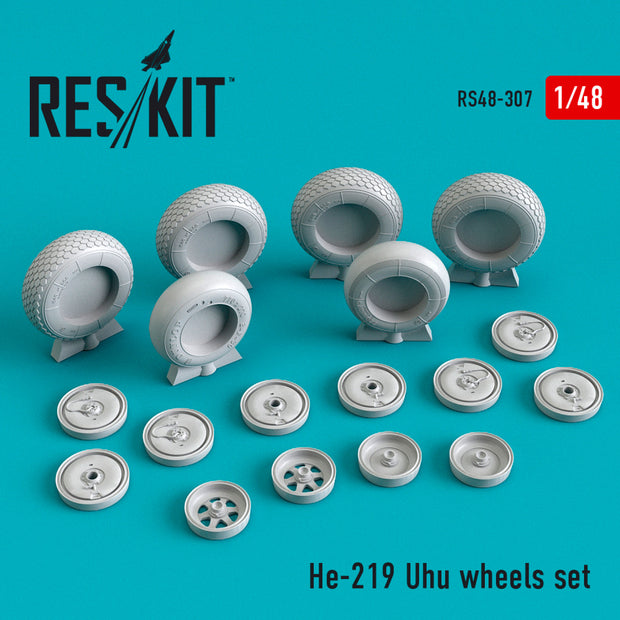 Heinkel He.219 Uhu Wheels set Scale 1:48 ResKit RS48-0307 for Aircraft Model Kit