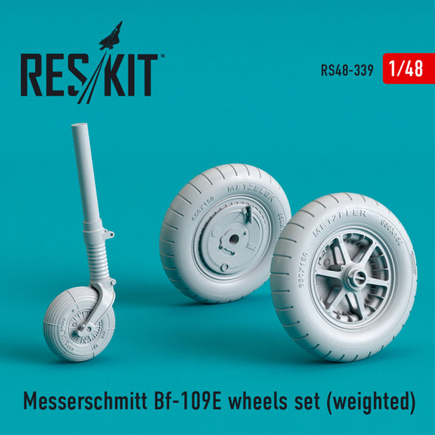 Messerschmitt Bf.109E Wheels set (weighted) Scale 1:48 ResKit RS48-0339 for Aircraft Model Kit