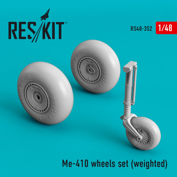 Messerschmitt Me.410 Wheels set (weighted) Scale 1:48 ResKit RS48-0352 for Aircraft Model Kit